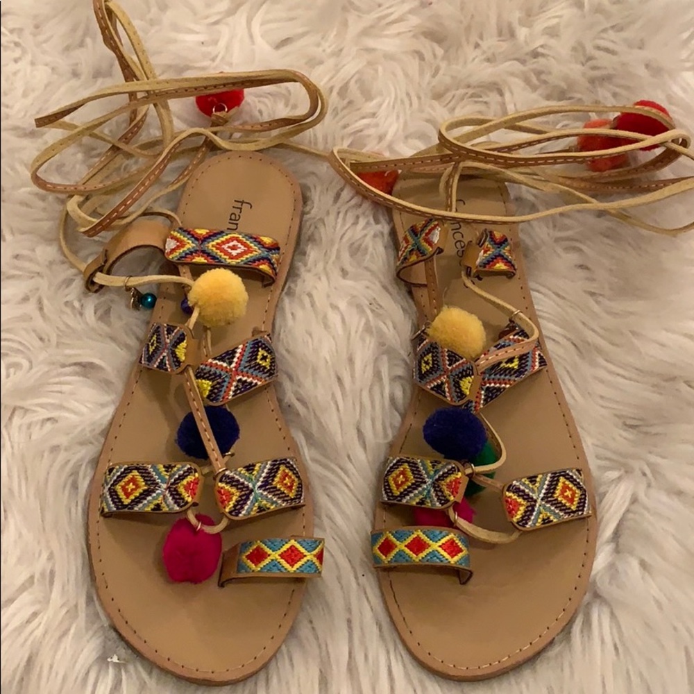 Francesca’s Pom Pom sandals